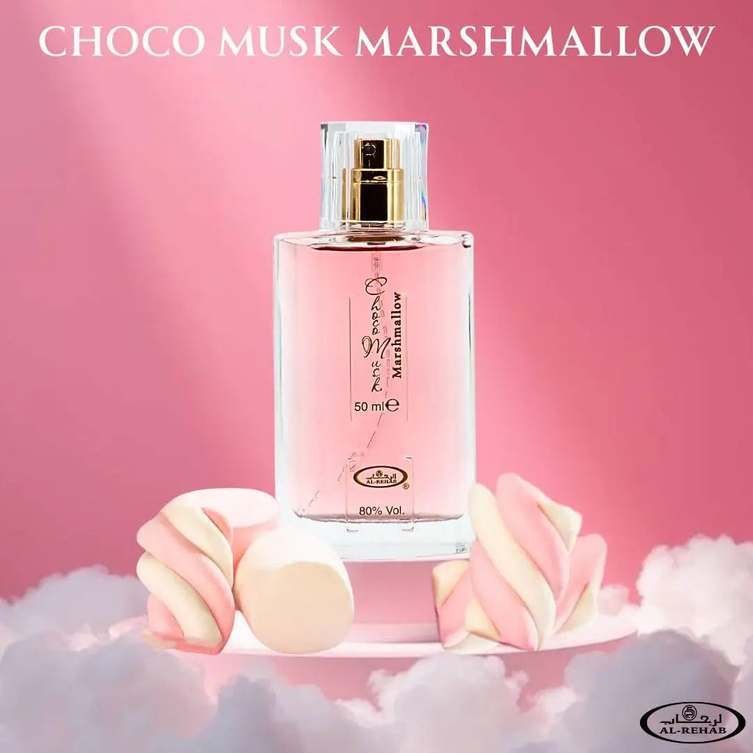Al-Rehab Choco Musk Marshmallow Eau de Parfum for Women - 50ml (1.65 oz) Gourmand Perfume Long-Lasting Arabian Dessert Scent