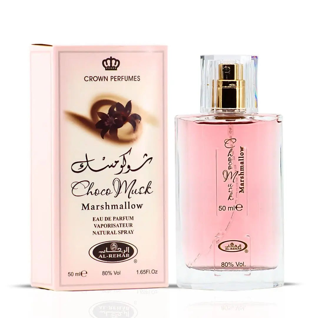 Al-Rehab Choco Musk Marshmallow Eau de Parfum for Women - 50ml (1.65 oz) Gourmand Perfume Long-Lasting Arabian Dessert Scent