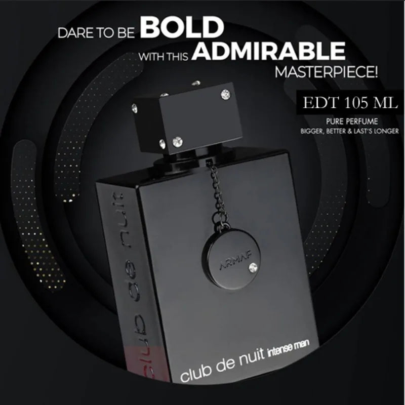 Armaf Club De Nuit Intense for Men Eau De Toilette 105 ML Original Arab Perfumes Lasting Spicy Wood Pheromones Cologne 3.6 Oz