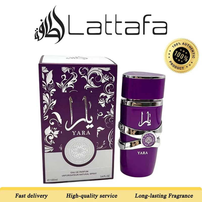 Lattafa Perfumes Yara Makeup Women's Perfume Unisex Eau De Parfum Spray 100ML Cologne Arabian Persistence Floral Fruity Aroma